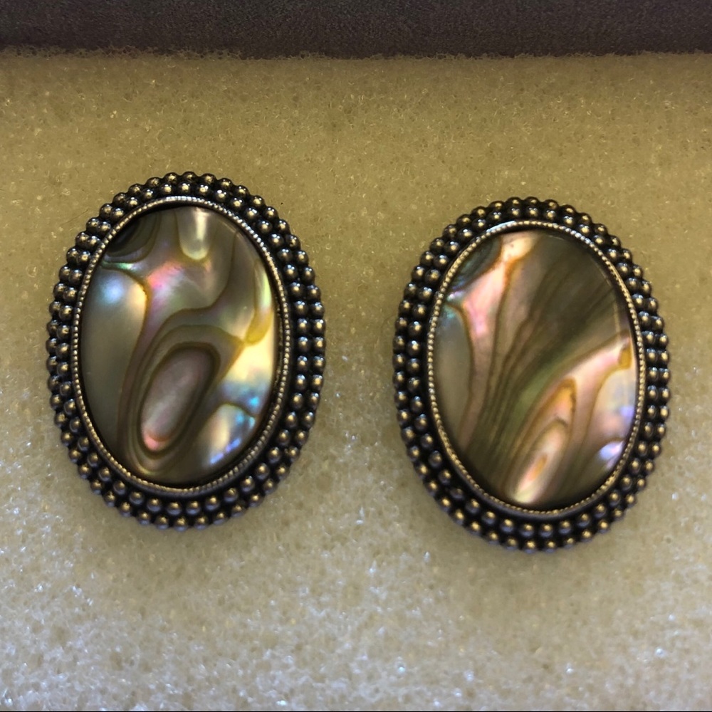 Mother of Pearl Silver-Toned Earrings